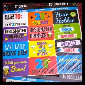 21st BIRTHDAY STICKERS 🍻 🎊